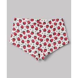 Pine Kids Cotton Elastane Knit Panties With Strawberry Print Pack of 3 - Red Pink White