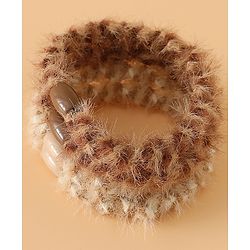 Pine Kids Free Size Stretchable Hair Rubber Bands Set for Girls for Everyday Hairstyles - Khaki & Brown