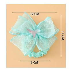 Pine Kids Hair Rubber Bands With Bow Applique - Blue