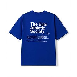 Pine Active Knit Half Drop Shoulder Sleeves Text Printed T-Shirt - Blue