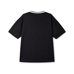 Pine Active Cotton Knit Half Sleeves T-Shirt With Text Print - Black
