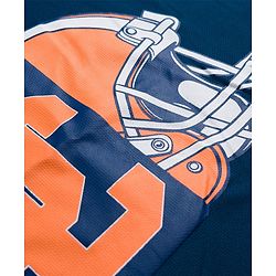 Pine Active Knit Half Sleeves T-Shirt with Helmet Print - Navy Blue