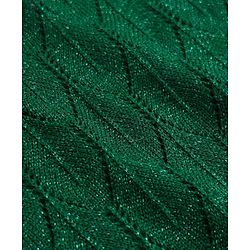 Pine Kids Knit Pullover with Full Sleeves & Cable Knit Design - Green