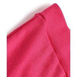 Pine Kids Cotton Lycra Knit Full Length Solid Flared Leggings - Dark Pink