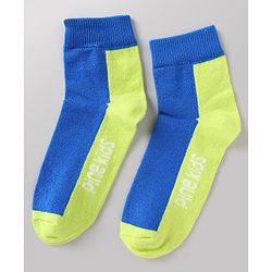 Pine Kids Cotton Mix Knit Ankle Length Socks With Brand Logo Print Set of 5 - Blue, White & Black