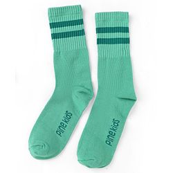 Pine Kids Cotton Knit Mid Calf length Striped Socks Pack of 5 - White Pink Blue Green & Plum