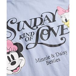 Pine Kids Disney Single Jersey Knit Full Sleeves T-Shirt & Pyjama Night Suit with Minnie & Daisy Graphics - Sky Blue