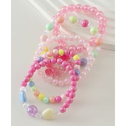 Pine Kids Free Size Bracelets & Bangles Set for Girls - Pink