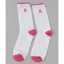Pine Kids Cotton Knit Mid Calf Length Stripes Socks With Heart Design Pack Of 3 -Pink & White