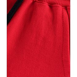 Pine Kids 100%Cotton Above Knee Length Biowashed Shorts With Drawstring - Red