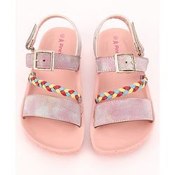 Pine Kids Party Wear Sandals With Dual Velcro Closure - Cream