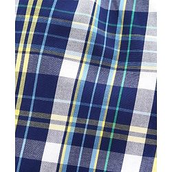 Pine Kids Knee Length Checked Boxers with Peach Wash Finish - Multicolor