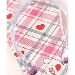 Pine Kids Casual Flip Flops Heart Print - Pink