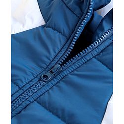 Pine Kids Full Sleeves Padded Hooded Jacket - Blue White