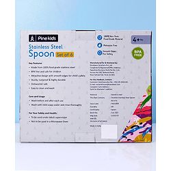 Pine Kids Stainless Steel Spoon & Fork Pack of 6 - Length 16 cm Each