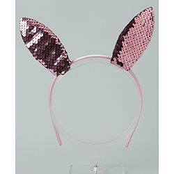 Pine Kids Hair Band With Glitter Ears Applique - Pink