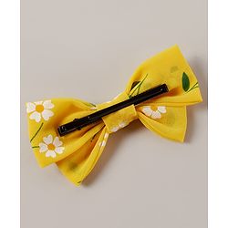 Pine Kids Bow Hair Clip Floral Print - Yellow