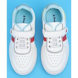 Pine Kids Casual Elasticated Lace Closure Shoes with Chunky Sole - White Pink