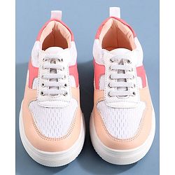Pine Kids Lace Up Casual Shoes Color Block - White