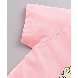 Pine Kids Half Sleeves Bio Washed T-Shirt & Capri Set Elsa Graphic - Pink