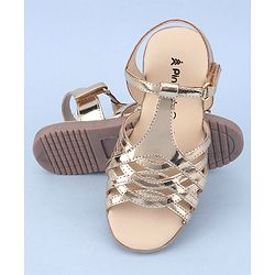 Pine Kids Party Wear Sandals - Golden