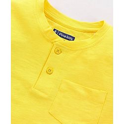 Pine Kids Half Sleeves Bio Washed Tee Striped Print - Yellow Blue
