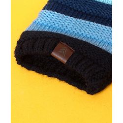 Pine Kids Half Length Woollen Glove - Blue