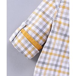 Pine Kids Full Sleeves Oxford Checks Shirt - White