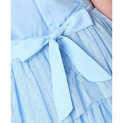 Pine Kids Singlet Tiered Party Dress with Sequin & Foil Print Detailing - Sky Blue