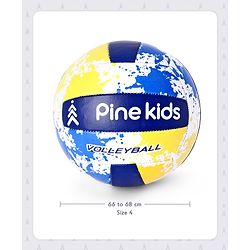 Pine Kids Volleyball for Kids | Outdoor Training Volleyball for Boys & Girls | Perfect for Playing | Birthday Gift | BIS Certified | Blue & Yellow