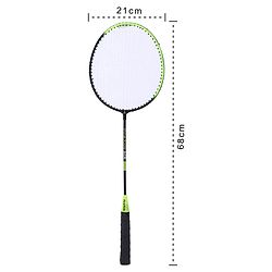 Pine Kids Badminton Set - Green & Black | Includes 2 Lightweight Rackets & 3 Shuttlecocks | Strong Frame, Easy Grip Handle | Perfect Outdoor/Indoor Sports Game for Kids.