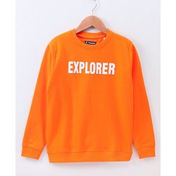 Pine Kids Full Sleeves Bio Washed Sweatshirt Text Graphic Pack of 2 - Orange & Green