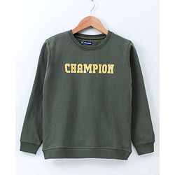 Pine Kids Full Sleeves Bio Washed Sweatshirt Text Graphic Pack of 2 - Orange & Green