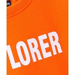 Pine Kids Full Sleeves Bio Washed Sweatshirt Text Graphic Pack of 2 - Orange & Green