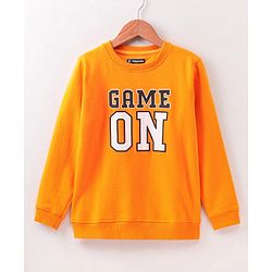 Pine Kids Full Sleeves Bio Washed Sweatshirt Text Graphic Pack of 2 - Yellow & Blue