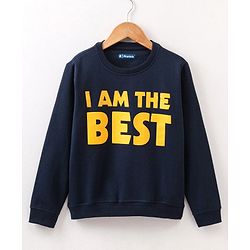 Pine Kids Full Sleeves Bio Washed Sweatshirt Text Graphic Pack of 2 - Yellow & Blue