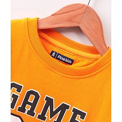 Pine Kids Full Sleeves Bio Washed Sweatshirt Text Graphic Pack of 2 - Yellow & Blue