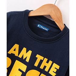 Pine Kids Full Sleeves Bio Washed Sweatshirt Text Graphic Pack of 2 - Yellow & Blue