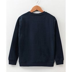 Pine Kids Full Sleeves Bio Washed Sweatshirt Football Print Pack of 2 - Aqua & Blue