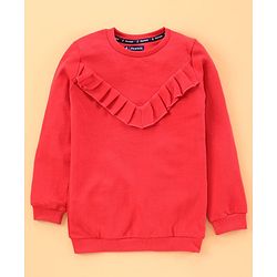 Pine Kids Full Sleeves Top & Bottomwear - Red