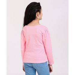 Pine Kids Full Sleeves Biowashed Top Flowers Print - Candy Pink