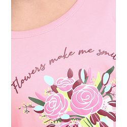 Pine Kids Full Sleeves Biowashed Top Flowers Print - Candy Pink