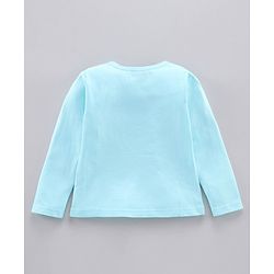 Pine Kids Full Sleeves Bio Washed T-Shirt Beanie Graphic  - Turquoise