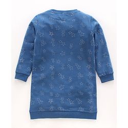 Pine Kids Full Sleeves Bio Wash Frock Printed - Blue