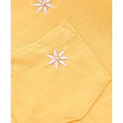 Pine Kids Half Sleeves Bio Washed Top Floral Embroidery - Yellow