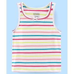 Pine Kids Cotton Sleeveless Slips Solid & Stripes Pack of 3 (Colour May Vary)