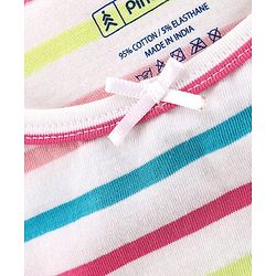 Pine Kids Cotton Sleeveless Slips Solid & Stripes Pack of 3 (Colour May Vary)