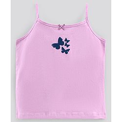 Pine Kids Sleeveless Cotton Slips Butterfly And Stripe Print Pack Of 3 (Colour May Vary)