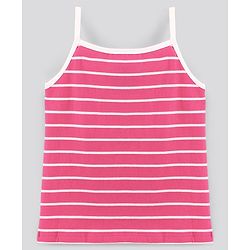 Pine Kids Sleeveless Cotton Slips Butterfly And Stripe Print Pack Of 3 (Colour May Vary)