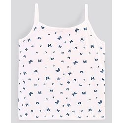 Pine Kids Sleeveless Cotton Slips Butterfly And Stripe Print Pack Of 3 (Colour May Vary)